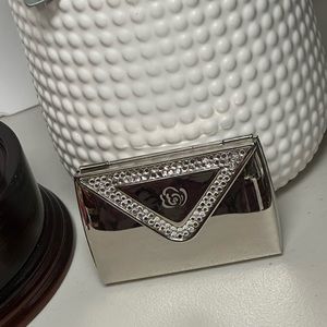 Engraving faux Diamond Silver Card Holder - limited edition home interiors logo